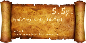 Spányik Szilárd névjegykártya